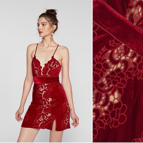 Free People Dresses & Skirts - Saylor x Free People Logan Velvet Lace Dress S